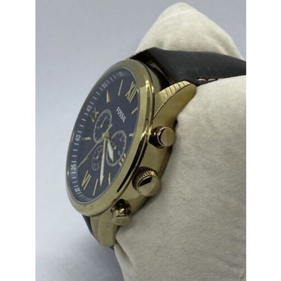 Fossil BQ2095 Men\'s Black Leather Analog Blue Dial Quartz Genuine Watch VK330 main image 10